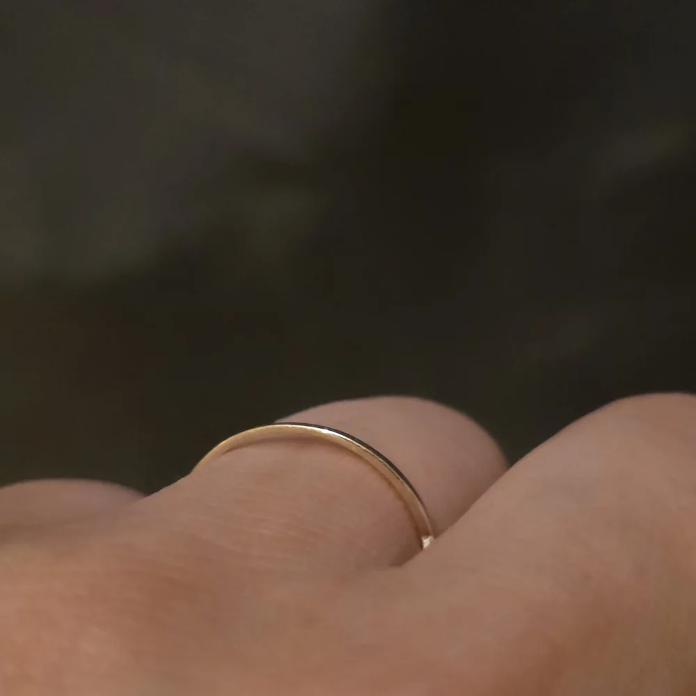 14K Gold Faceted Dainty Ring - Picture 2 of 9